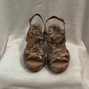 Womens snakeskin wedges
